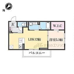 Ｄレジデンス東近江 3階1LDKの間取り