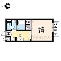 サープラス池田II 2階1Kの間取り