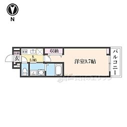 サニーサイド・レオ 3階1Kの間取り