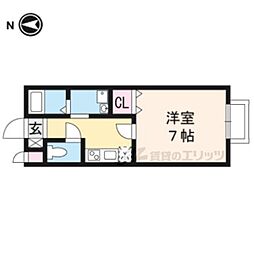 サンコート三雲 1階1Kの間取り