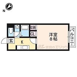 オズカＫ 1階1Kの間取り