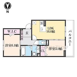 ＵＴＡＴＡ（ウタタ） 302 3階2LDKの間取り
