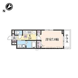 近江鉄道近江本線 水口石橋駅 徒歩8分の賃貸アパート 1階1Kの間取り