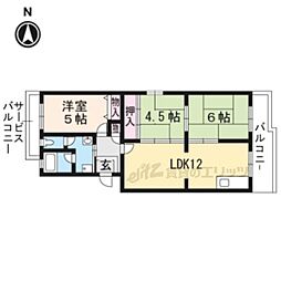 JR草津線 甲西駅 徒歩32分の賃貸マンション 3階3LDKの間取り