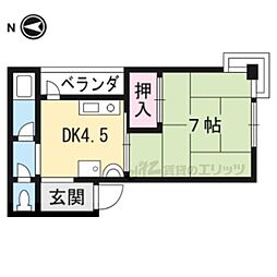 中央ハイツナカハラ 5階1DKの間取り