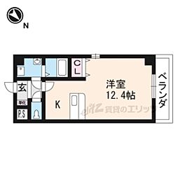 JR東海道・山陽本線 南草津駅 徒歩21分の賃貸マンション 1階ワンルームの間取り