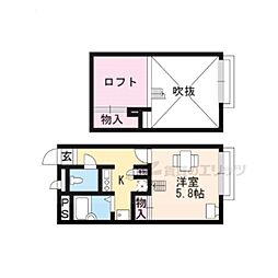 レオパレス愛 1階1Kの間取り