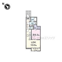 DK エステート 守山 1LDKの間取図画像