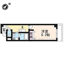 ドミール・ときめき坂 1階1Kの間取り