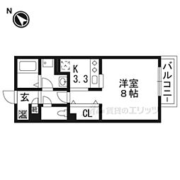 JR東海道・山陽本線 南草津駅 徒歩7分の賃貸アパート 1階ワンルームの間取り
