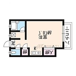 メゾン岩佐 2階1Kの間取り