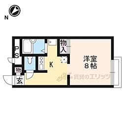 レオパレスＴＭＳ 1階1Kの間取り