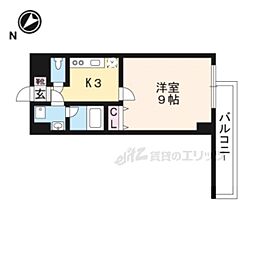 エンゼルプラザｅａｓｔI 9階1Kの間取り