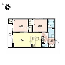 JR東海道・山陽本線 野洲駅 徒歩13分の賃貸アパート 1階2LDKの間取り