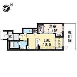 ファインハイム 1階1LDKの間取り