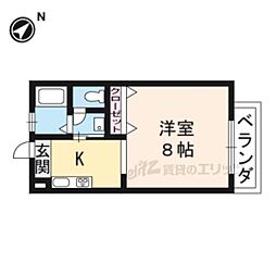 サンアヴェニュー瀬田 1Kの間取図画像