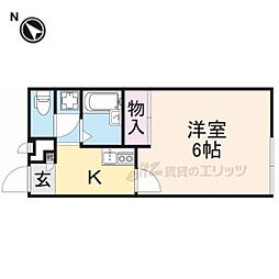 レオパレス孫平治 1Kの間取図画像