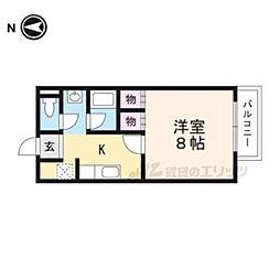 エスポアールShinji2 1Kの間取図画像