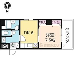 ワイズアクト 1DKの間取図画像