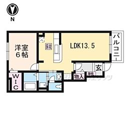 ベルカーサ 1LDKの間取図画像
