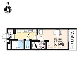 レオパレスプレズント 1Kの間取図画像