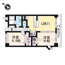プリムローズ・J 2LDKの間取図画像