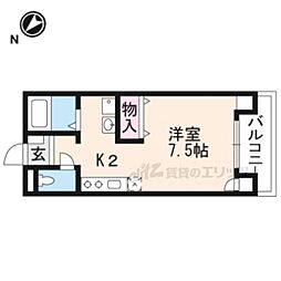コートファイン 1Kの間取図画像