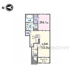 MinicoIII 1LDKの間取図画像