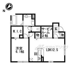 Villa高畔 1LDKの間取図画像