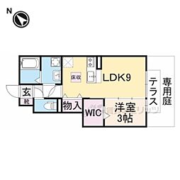 セジュールローズコート 1LDKの間取図画像