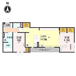 BORD DU LAC SOERI 2LDKの間取図画像
