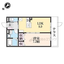 ベルメゾンF1 1LDKの間取図画像