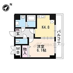 ハイブリッジー里山 1Kの間取図画像