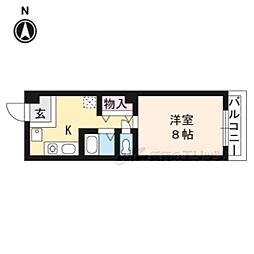サンダンス 1Kの間取図画像