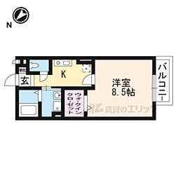 モナリエ大江 1Kの間取図画像