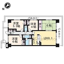 ファミールハイツ草津2番館B 4LDKの間取図画像