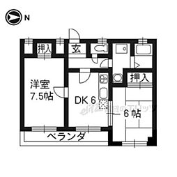 ダコタハウス 2DKの間取図画像