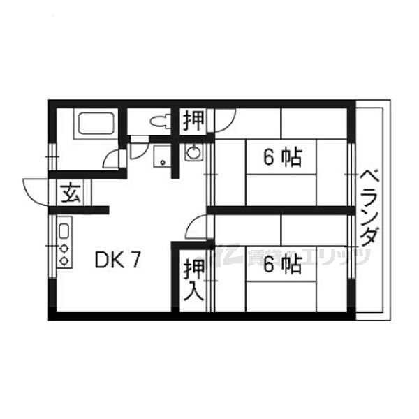 シティハイム物集女 203｜京都府向日市物集女町(賃貸アパート2DK・2階・39.30㎡)の写真 その2