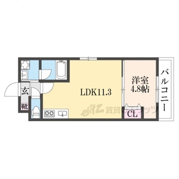 カーサ・フェリーチェ桂 306｜京都府京都市西京区桂上野東町(賃貸マンション1LDK・3階・36.00㎡)の写真 その2