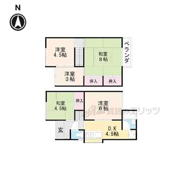 井ノ内上印田7-30貸家 ｜京都府長岡京市井ノ内上印田(賃貸一戸建5K・--・66.64㎡)の写真 その2