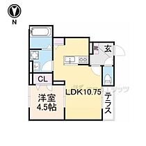 コージーフラット 105 ｜ 京都府京都市右京区太秦辻ケ本町（賃貸アパート1LDK・1階・40.82㎡） その2