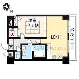 レ・ゼフィール 1階1LDKの間取り