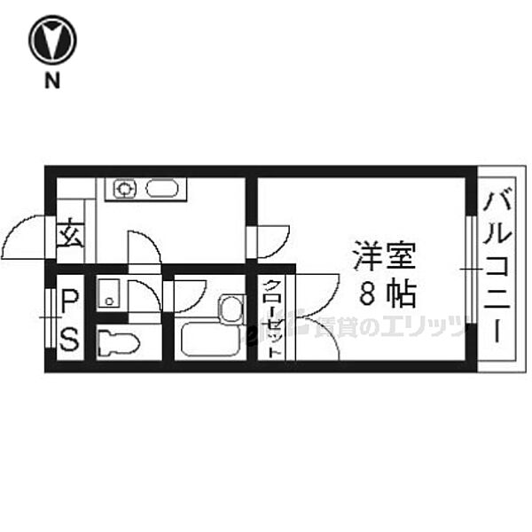 カーサ・ヴェルディ 206｜京都府長岡京市長岡３丁目(賃貸マンション1K・2階・25.00㎡)の写真 その2