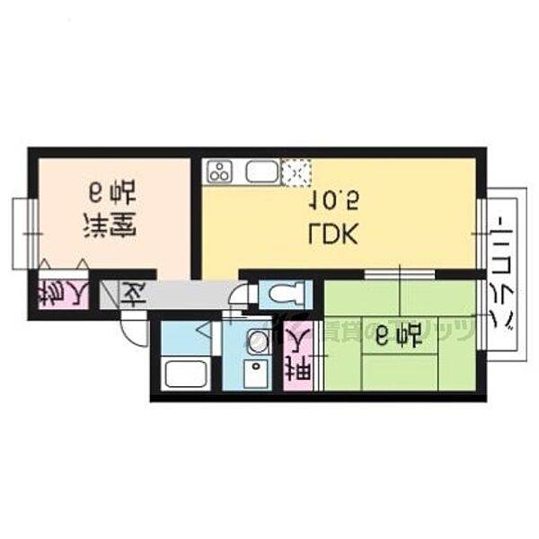 パークサイド桂川 B103｜京都府京都市西京区松室吾田神町(賃貸アパート2LDK・1階・50.40㎡)の写真 その2