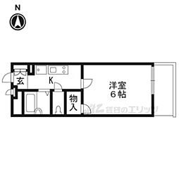 JR東海道・山陽本線 西大路駅 徒歩15分の賃貸マンション 1階1Kの間取り