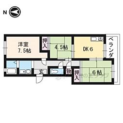 第2藤田マンション 4階3DKの間取り