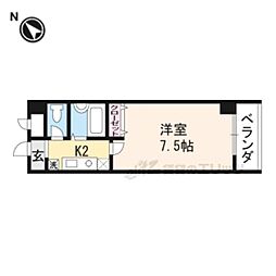 エスポワール上桂 1階1Kの間取り