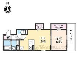 阪急京都本線 西京極駅 徒歩15分の賃貸アパート 1階1LDKの間取り