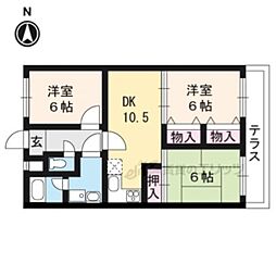 ロイヤルコートワダ 3LDKの間取図画像