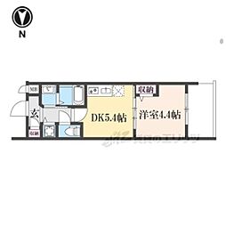 ベラジオワールドアイ京都円町 1階1DKの間取り